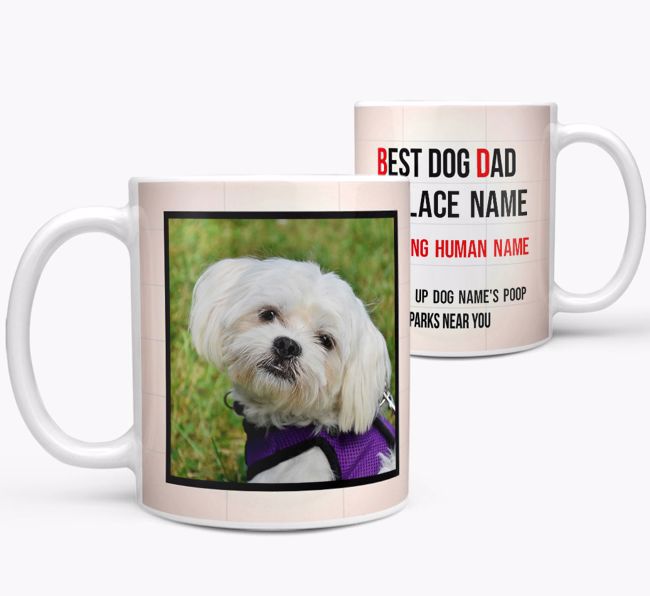 'Best Dad' - Personalized {breedFullName} Photo Upload Mug